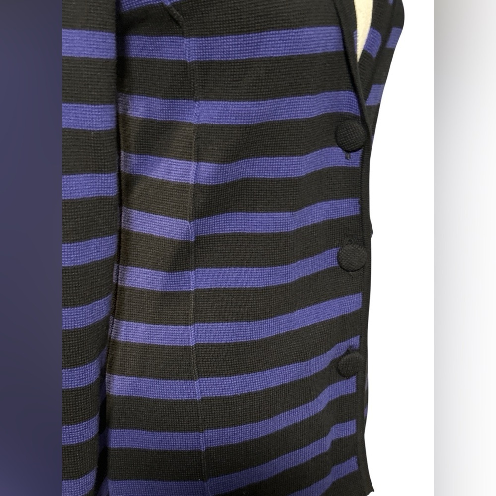 Audrey & Grace Black and Blue Striped Blazer - Picture 3 of 6